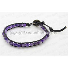Friendship wrap Bracelets with Amethyst stone Beads